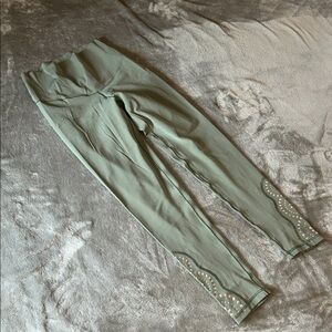 Aerie Green Leggings with “Cutout” Detail